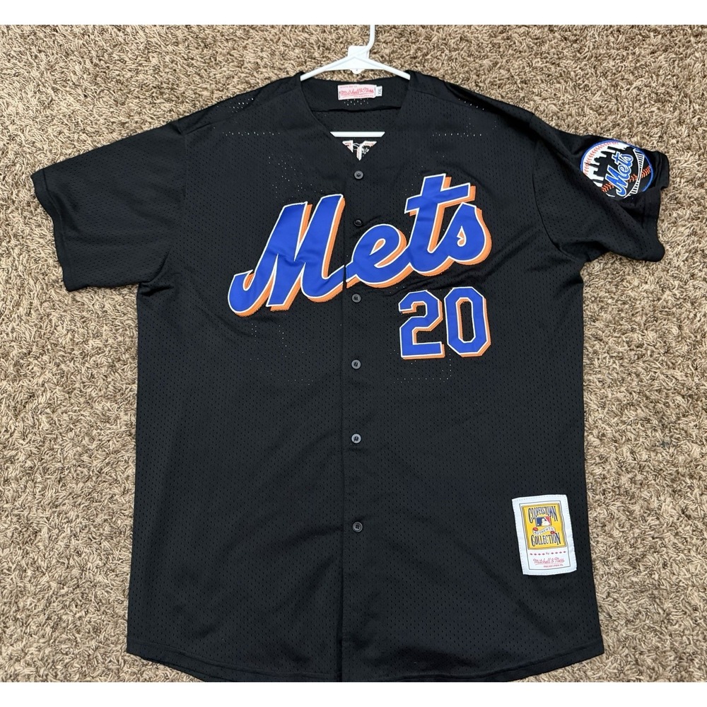 New York Mets Pete Alonzo #20 Black Home Jersey  Mitchell & Ness Mens Sz 2XL